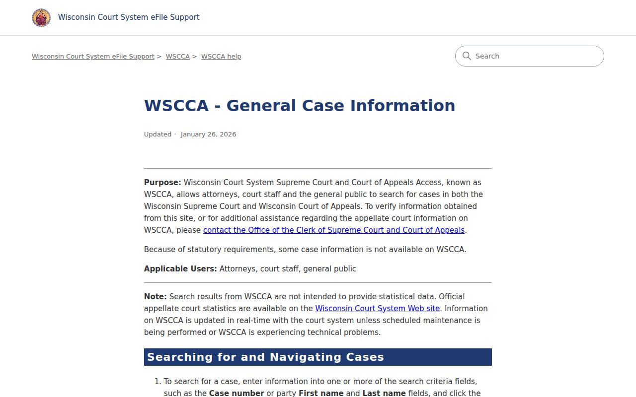 Ashland County case lookup through Wisconsin appellate search