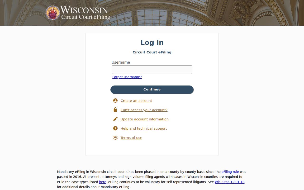 Ashland County case lookup and Wisconsin eCourts registered access