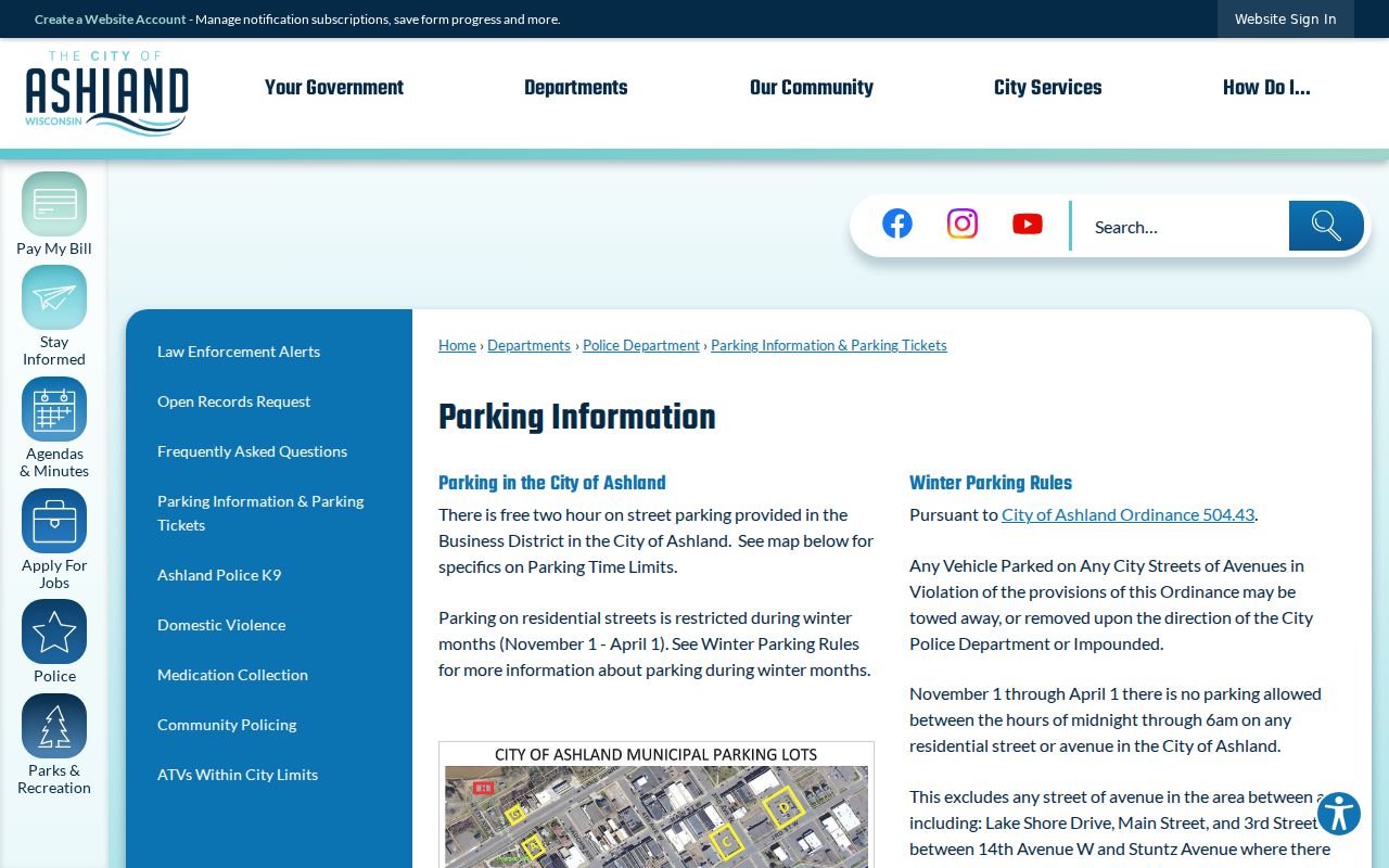 Ashland parking ticket information separate from court docket
