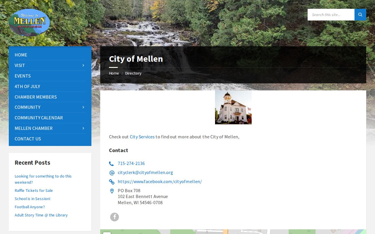Mellen City Hall directory for local record and docket routing
